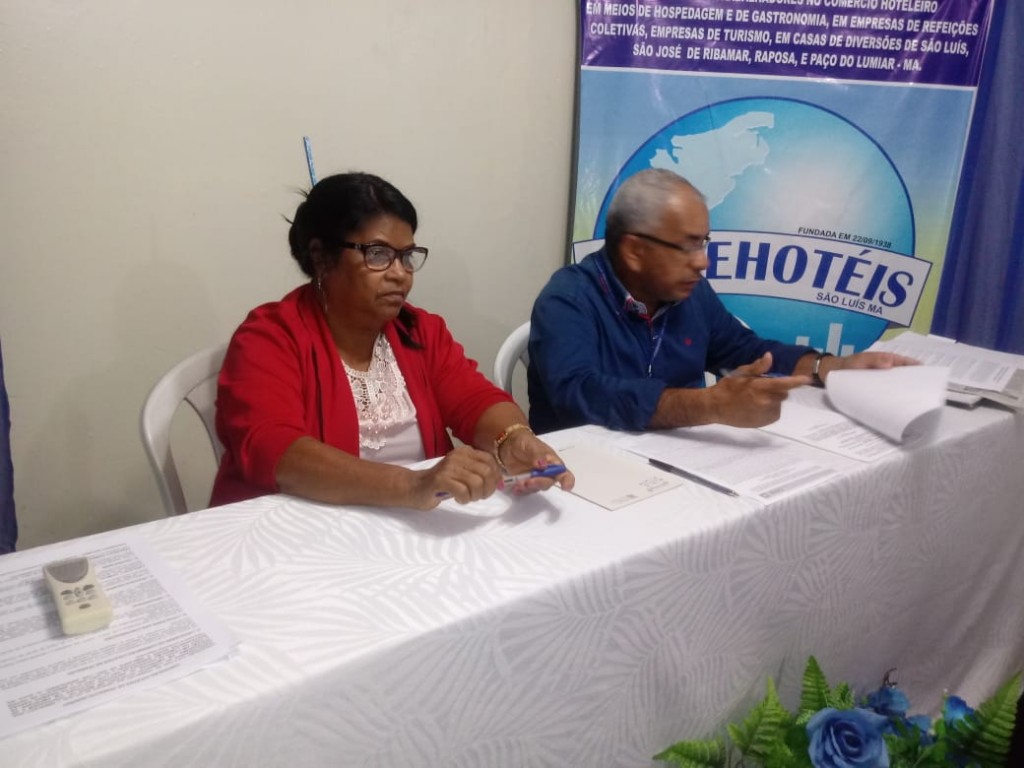 Ana Mendonça Silva, secretária Geral e Luiz Henrique Pereira da Silva, presidente do Sindehotéis